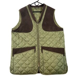 Barbour New Keeperwear Gilet Mens XL Olive Green Quilted Shooting Vest D2146